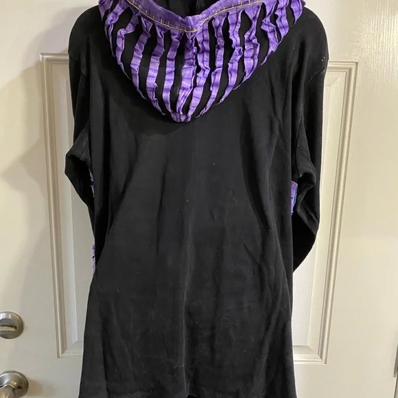 Rising International 100% Cotton Razor Hoodie. Purple tie dye front and full zip - Picture 6 of 9